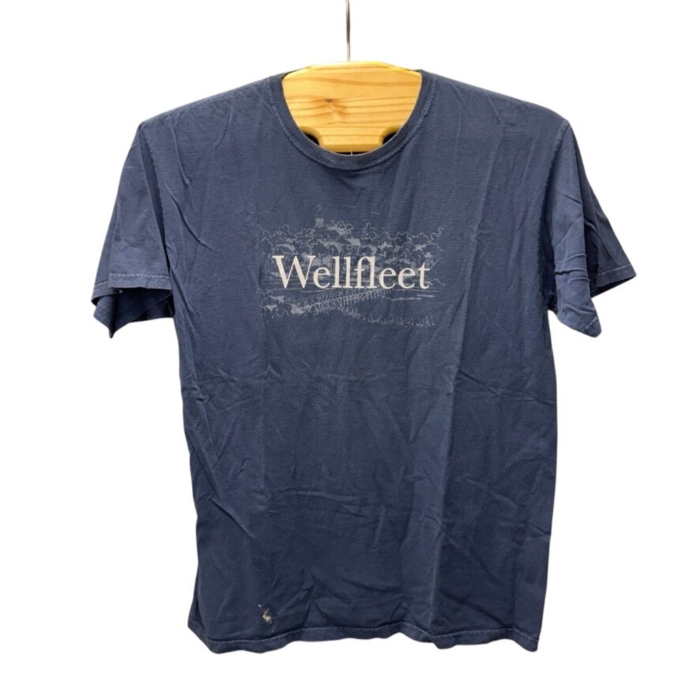 Authentic Pigment Wellfleet Graphic T-Shirt XL Navy Blue Garment Dyed Cotton